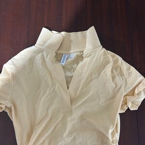 H&M Cream Polo Button Down Shirt Fitted